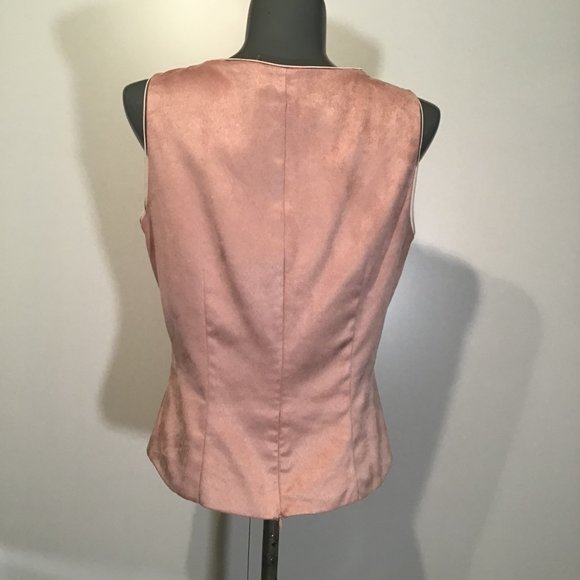 Vintage Joseph Ribkoff Faux Suede Sleeveless Top Size 10 - Picture 3 of 10